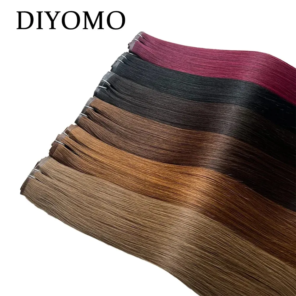 Clip de PU grueso de 160g en extensiones de cabello humano, cinta de trama sin costuras con Clip para extensiones de cabello invisibles de cabello crudo grueso