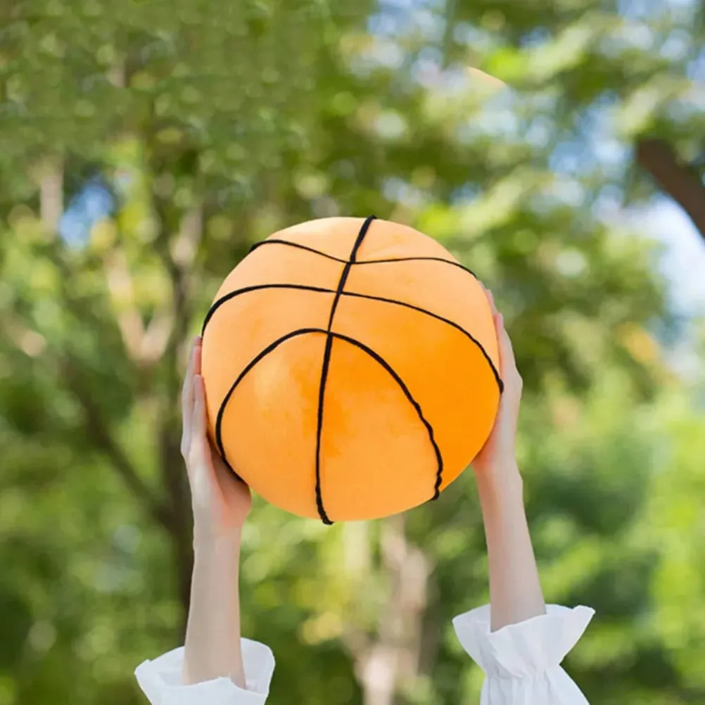 28Cm Basketball Pillow Short Pile Comfort Cushion Lounge Nap Decor Sports Theme Bedroom Living Room Throw Pillow Stuffed Ball
