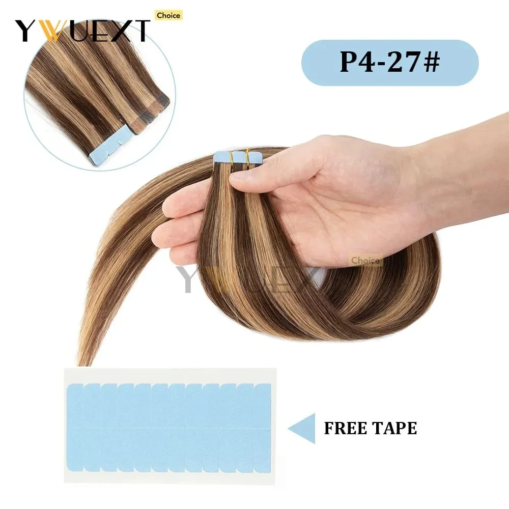 Mini Tape in Human Hair Extensions Natural Straight For Women 12inch-20inch 12.5g-20g Easy to Wear 10pcs/pack Salon Quality