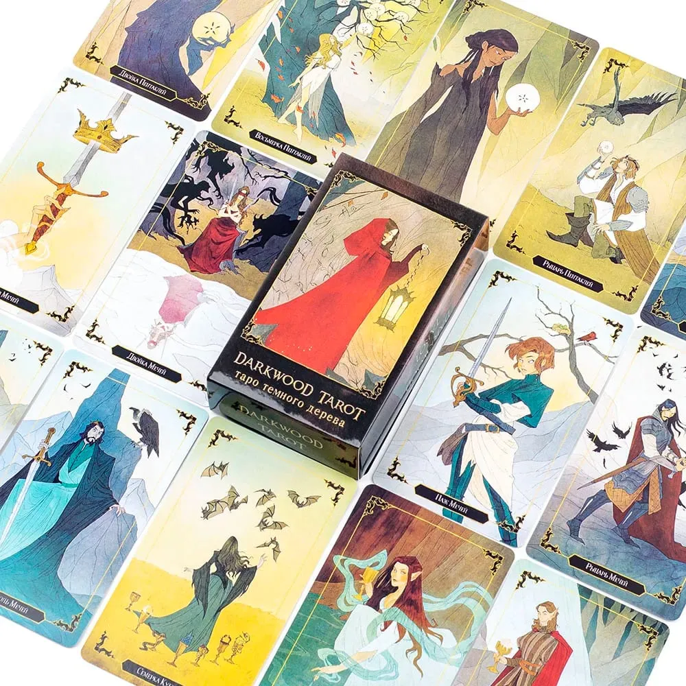 таро темного дерева Darkwood Tarot 78 Cards Deck Russian Visions Divination Edition Deck Board Playing Games 10.3x6CM