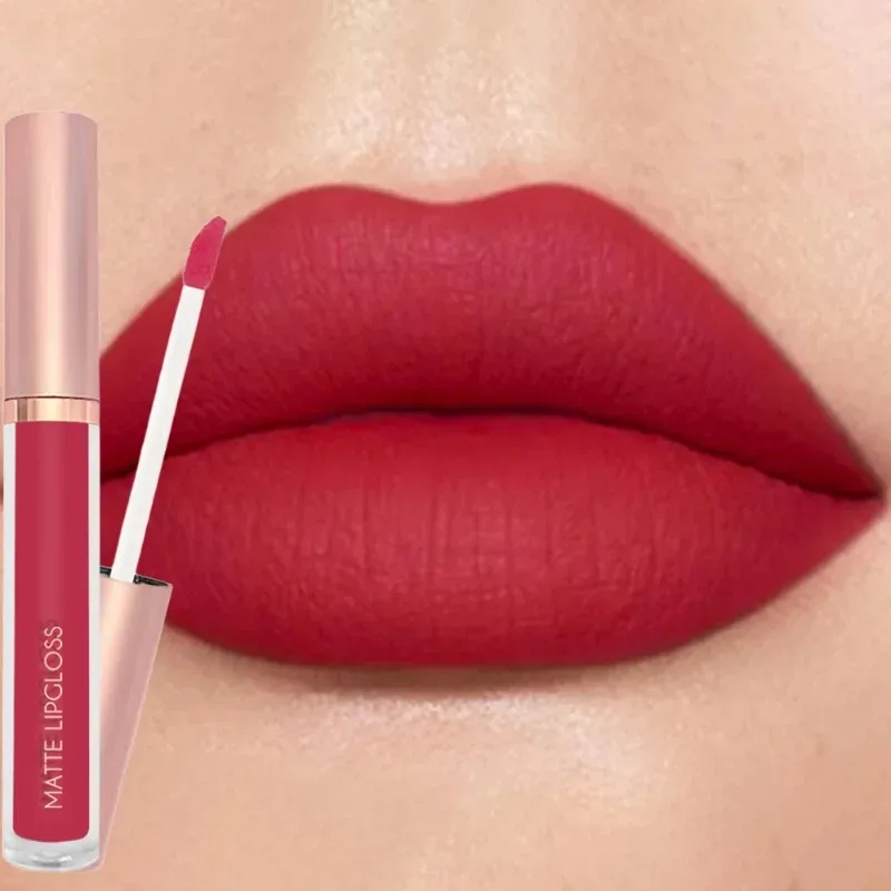 12 cores fosco veludo sexy brilho labial à prova dlong água de longa duração antiaderente copo lábio esmalte nude batom líquido lábios maquiagem cosméticos — image 16