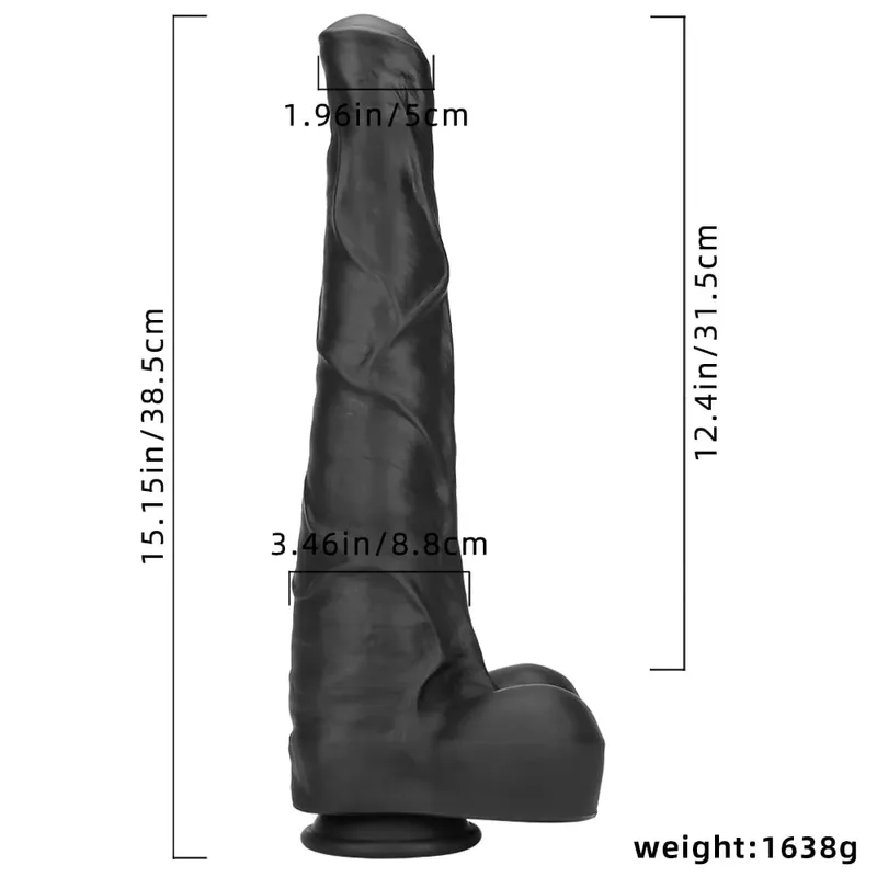Consolador de caballo súper grande de 38,5 cm con ventosa, sensación de piel suave, pene enorme, falo grueso, tapón Anal, Miembro grande, Juguetes sexuales para mujeres