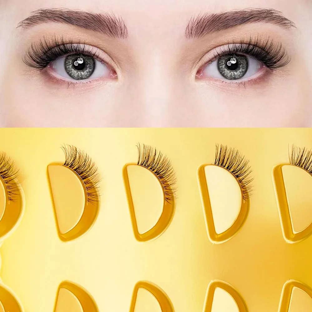 Natural olho de gato metade cílios postiços 5 pares banda clara macio falso vison cílios fofos curtos cílios reutilizáveis ​​maquiagem lash extensão