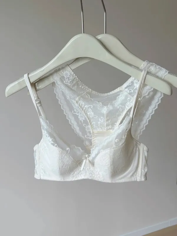 French Style Lace Underwire Bra | Half Cup Push Up Bra Large Bust Summer Lightweight Slimming Anti Sag Lingerie Set BANERDANNI