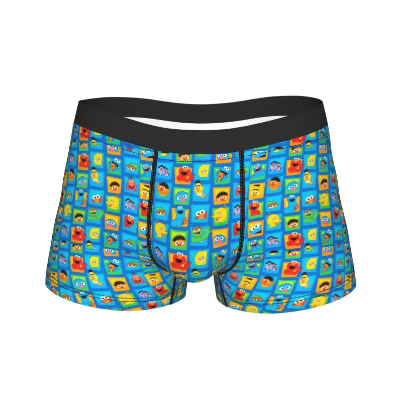 S-Sesames Streets Tango Elmo & Grover Underwear Men Shorts Briefs Funny Boxershorts Quality Customs Oversize Panties