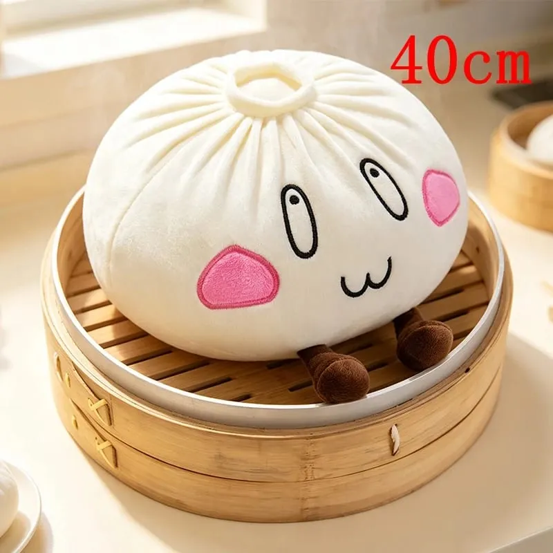 Kawaii לחמנייה מאודה כרית קטיפה מצוירת Baozi ממולא צעצוע עם רגליים כרית צורת מזון רכה תפאורה מצחיקה מתנת יום הולדת לילדות