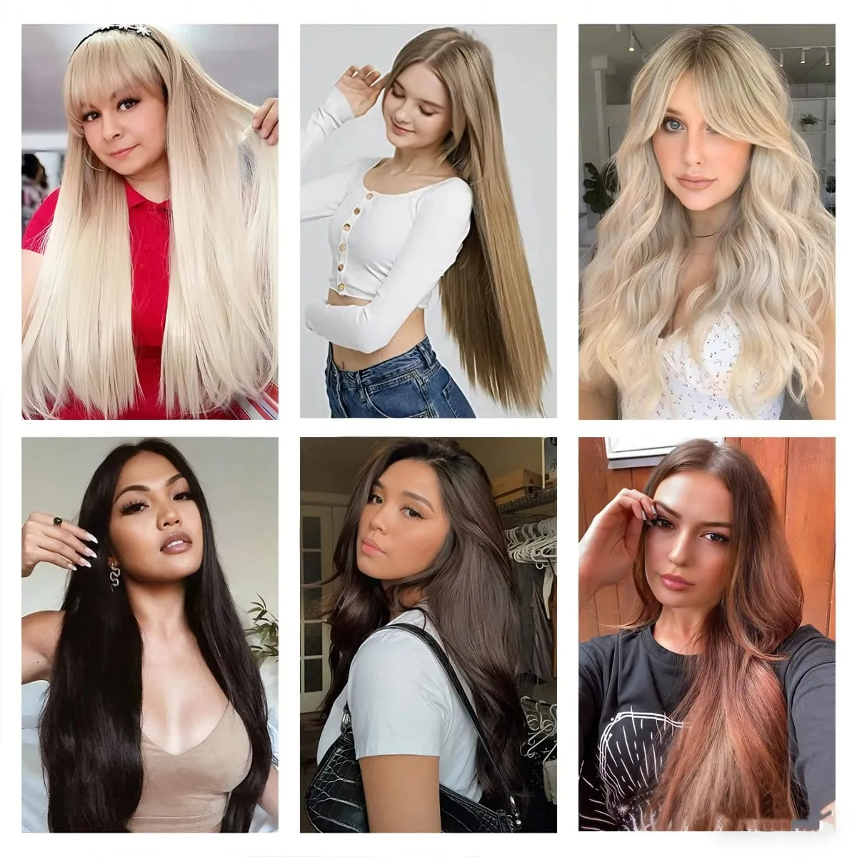 Clip in Hair Extensions for Women 22 Inches Long Wavy Curly Hair Extension Full Head Synthetic Hair Extension Hairpieces
