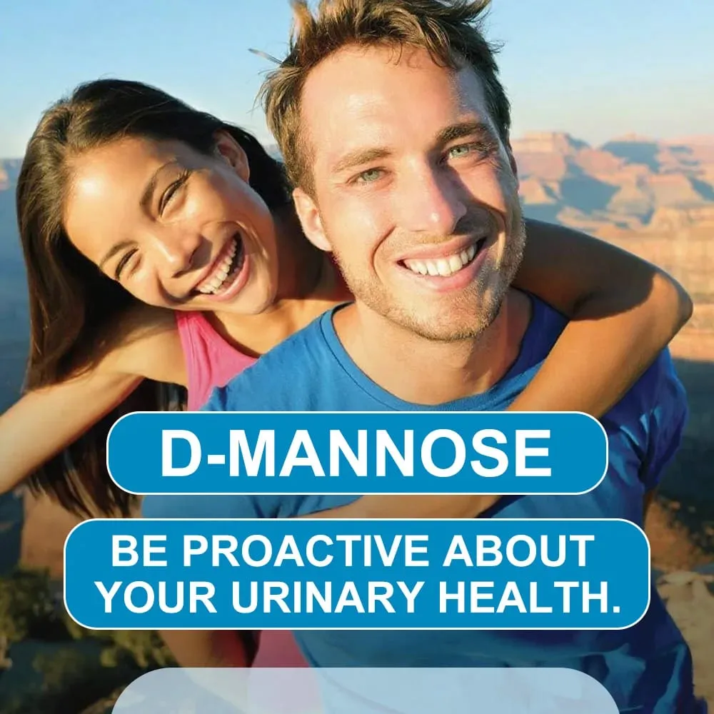 D-Mannose 1000mg Capsules with Cranberry - Supports Urinary Tract and Bladder Health Promotes Digestive Health - 120 Capsules