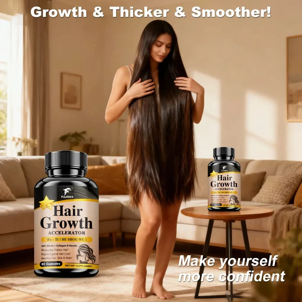 Buy 2 Get 2 Free! Hair Health Supplements Capsules with Fo-Ti Root Ginger Extract for Thicker Hair Skin Care Bone