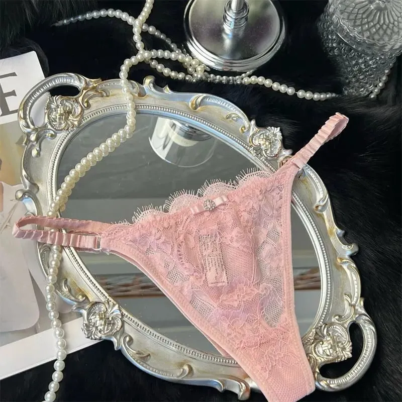 Roupa interior feminina de renda mini calcinha fantasia elegante cuecas sexy transparente lingerie feminina roupa íntima cintura baixa g-string
