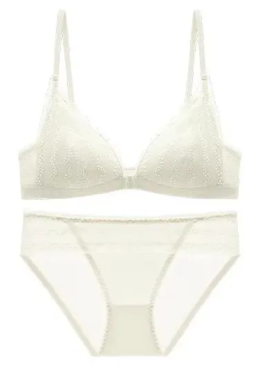 Push Up Bra for Small Breasts - Front Close Lace Bralette Wireless Demi Triangle Cup Sexy Underwear Thin Demi Cup Small Chest
