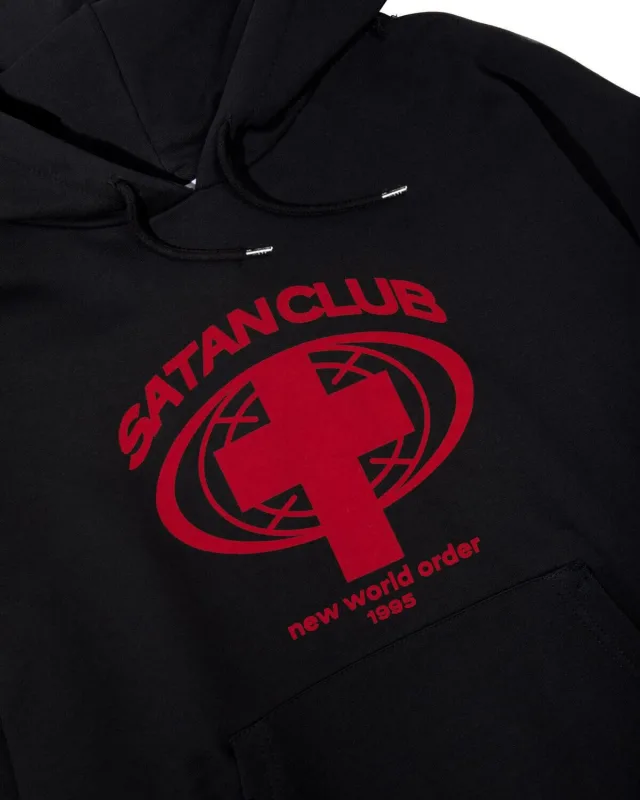 Harajuku Streetwear Oversized Ανδρικό πουλόβερ με κουκούλα Satan Club Φούτερ με κουκούλα γραφικών τύπων Φούτερ Hip Hop Αισθητικά μπλουζάκια Goth Y2k