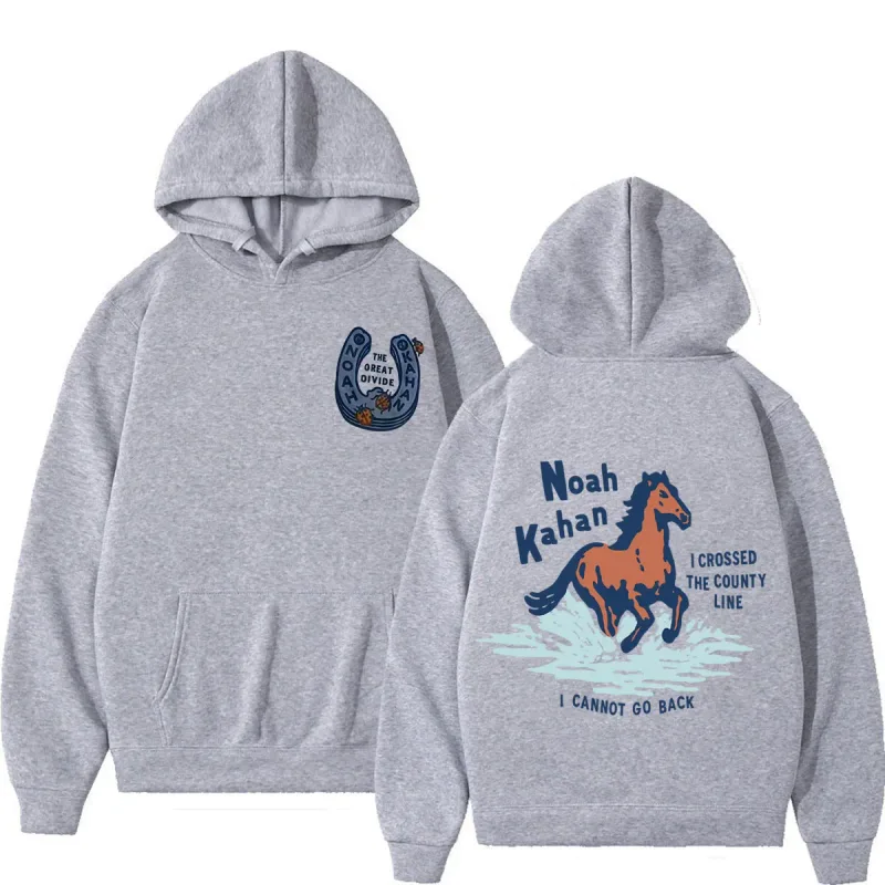 Noah Kahan The Great Divide Tour 2026 Moletons gráficos masculinos e femininos roupas da moda pulôver casual moletom de inverno de grandes dimensões