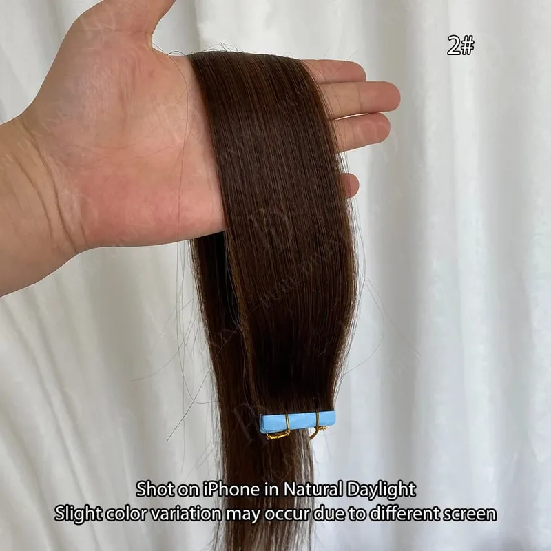 Invisible Tape In Hair Extensions Real Human Hair Seamless PU Skin Weft Human Hair Tape Ins 2.5g/pc 50g/set 22 24 Inches