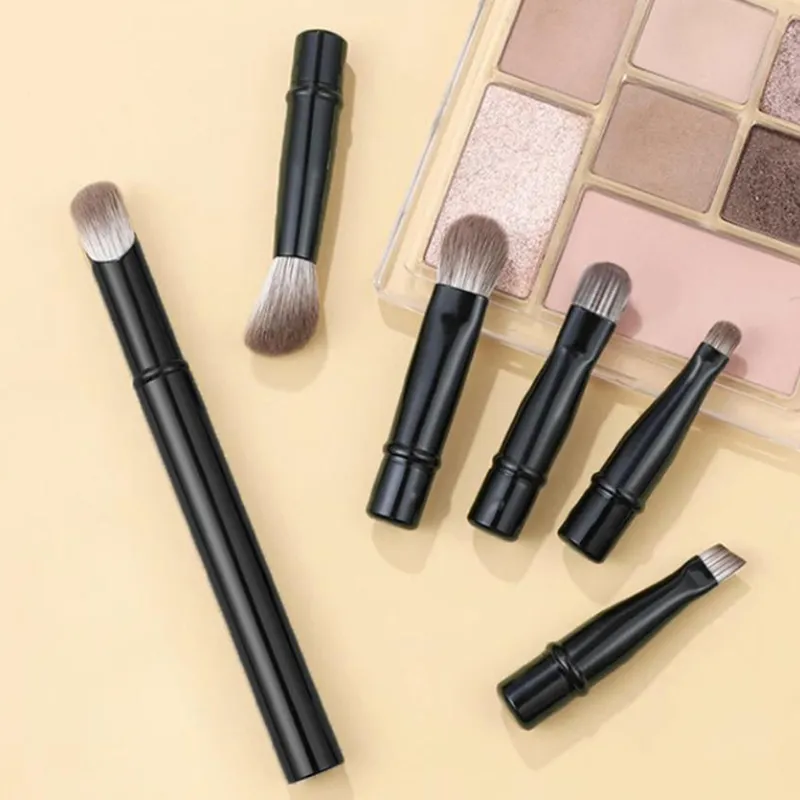 6Pcs Mini Travel Makeup Brushes Set With Box Portable Cosmetic Powder Foundation Blush Concealer Brushes Makeup Tools