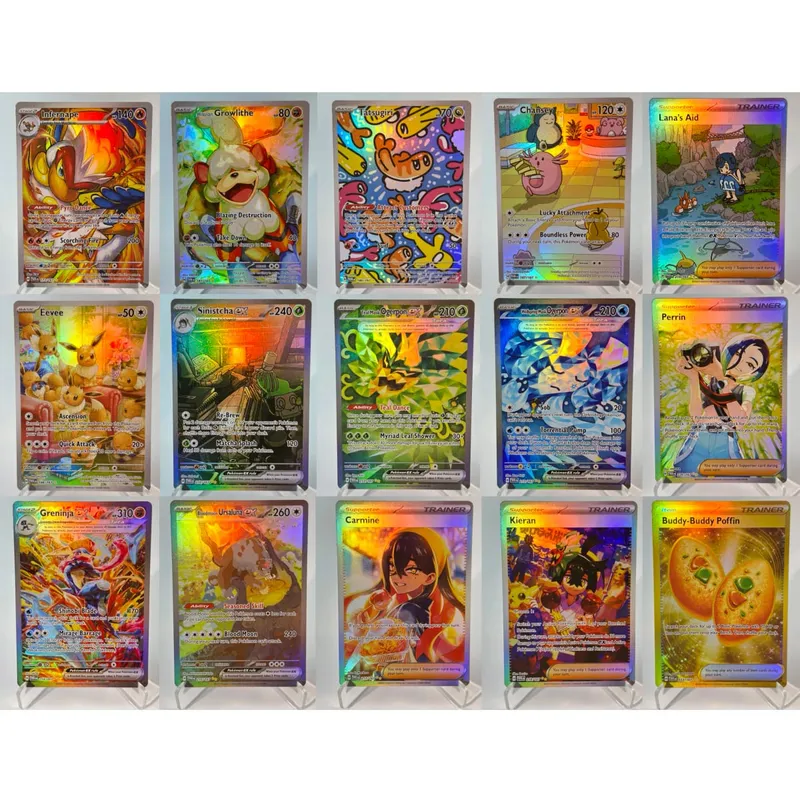Base Set Surging Sparks PKM Cards PTCG123 BUNDLE GX Rainbow Holographic Ex GX Rare Collection Battle Toys Gifts for Hobbies