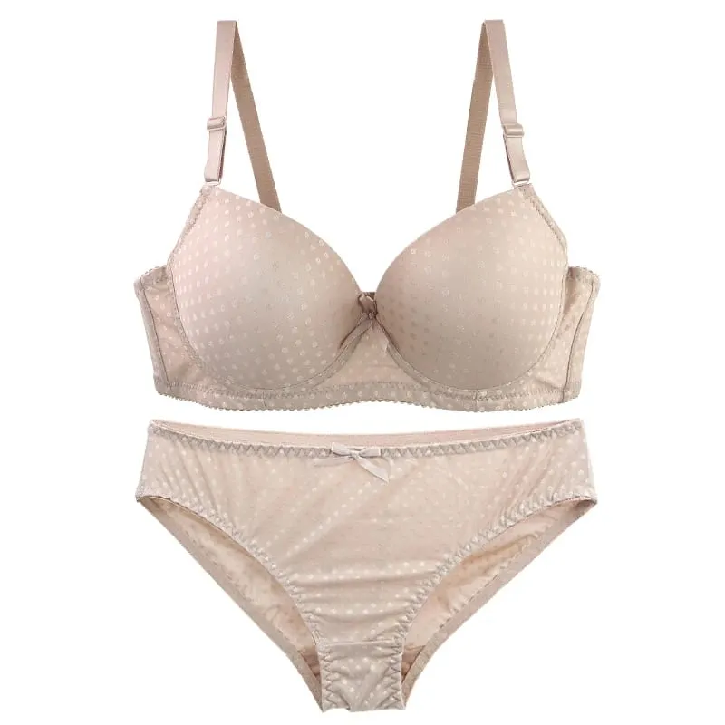 DaiNaFang Women Lace Shaping BCD Cup Bra Set Thin Mold Cup 3 Rows Hook Back Anti Armpit Fat Push Up Lingerie