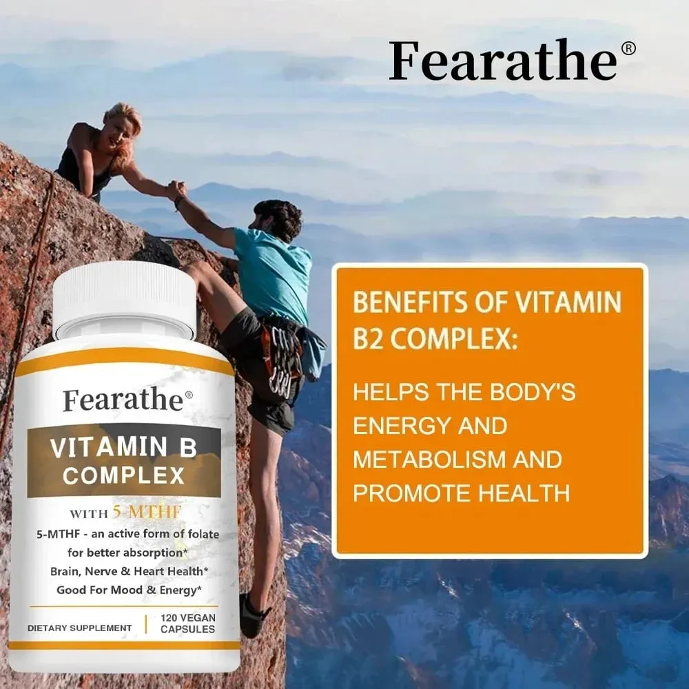 Vitamin B Complex Supplements (B12 B1 B2 B3 B5 B6 B9 Folic Acid &Biotin) Immune Brain & Energy Support
