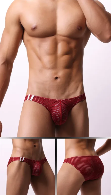 Men Briefs Summer Breathable Holes Underwear U Convex Thin Low Waist Men's Underwear Briefs Slip Underpants Calzoncillos — image 42