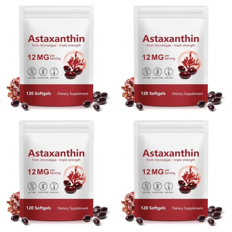 Cilt Sağlığı ve Sağlıklı Yaşlanma için Antioksidan Destekli Mikroalglerden Astaksantin Takviyesi 12mg Softgeller 120 Sayısı