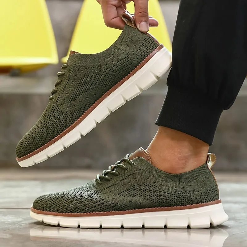 Ultra-Light Casual Knitted Shoes for Men Breathable Slip-Resistant Sneakers 2026 Flexible Soft Sole Trendy Comfortable Shoes Men
