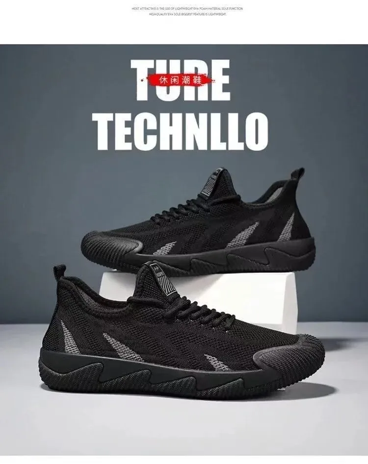 Men Casual Sneakers Breathable Leisure Sports Air Mesh Shoes Versatile Running Soft Sole Men's Trendy Shoes Flat Male Sneakers