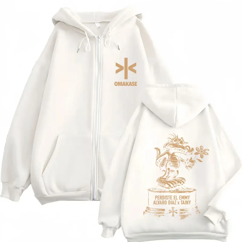 Alvaro Diaz Omakase Album 2026 Tour Merch Zipper Hoodie Men Women Hip-hop Sweatshirts Long Sleeves Loose Harajuku Zip Up Jacket