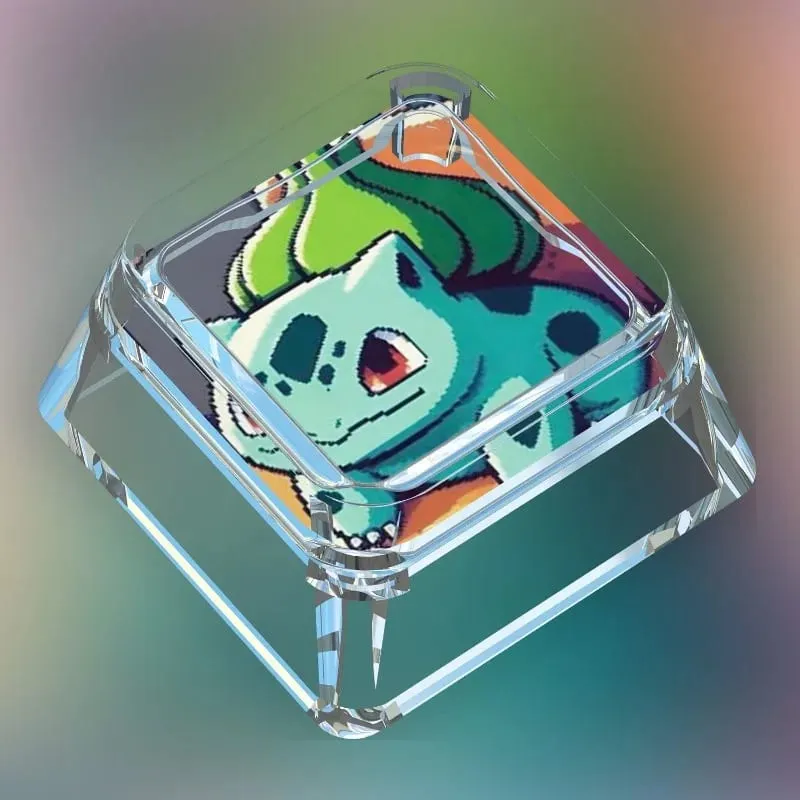 Creative Workman Style Pokémon Doll Transparent Single Keycap Cartoon Cute Snorlax Pikachu Cross Axis Mechanical Keyboard Keycap
