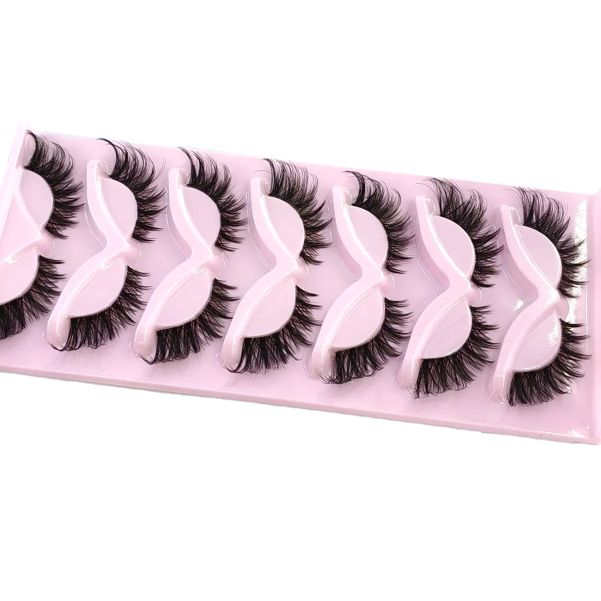 HBZGTLAD7pairs Fox Eye Lashes Wispy Faux Mink Lashes Volume Fairy Cat Eye Lashes That Look Like Extensions Spiky Fake Eyelashes