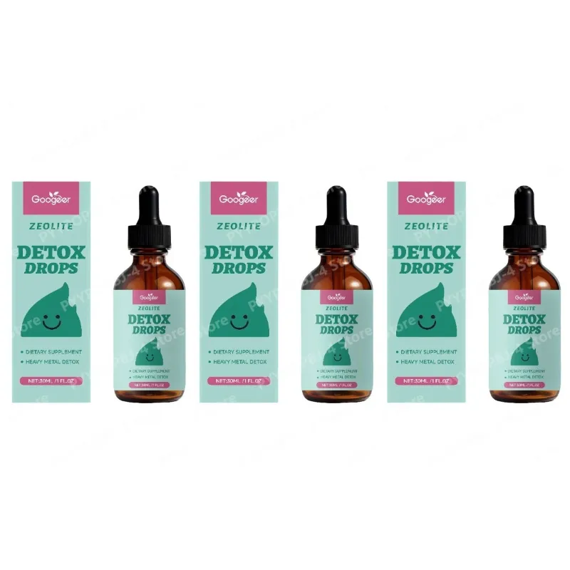 Googeer Zeolite Detox Drops 30ml Heavy Metal Support Vitamin B12 D3 Daily Cleanse Formula Non-GMO Soy-Free Dietary Supplement