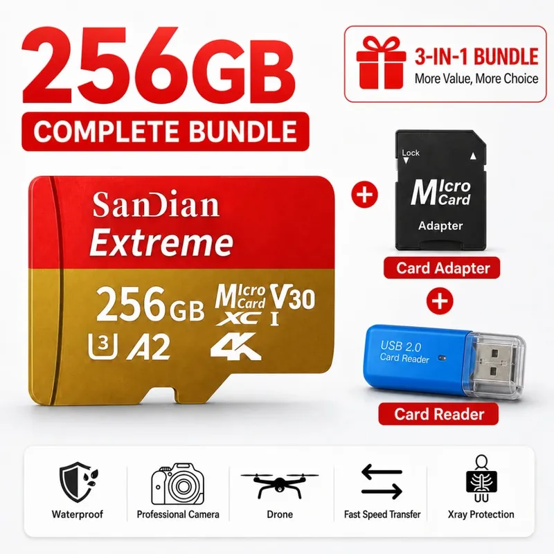 High-Speed 128GB Micro TF Card Class10 256GB Flash Card 512GB Memory Card for Smartphone Tablet