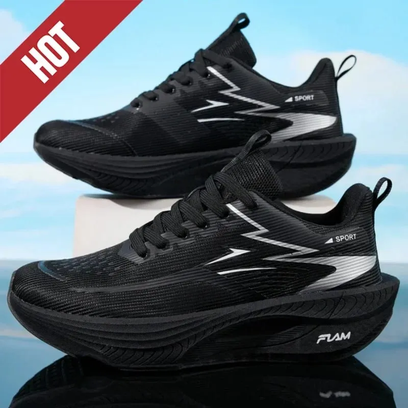 Carbon Plate Marathon Running Shoes Men Women Sports Sneakers Breathable Lightweight Shock Absorbing Stable Athletic Shoes
