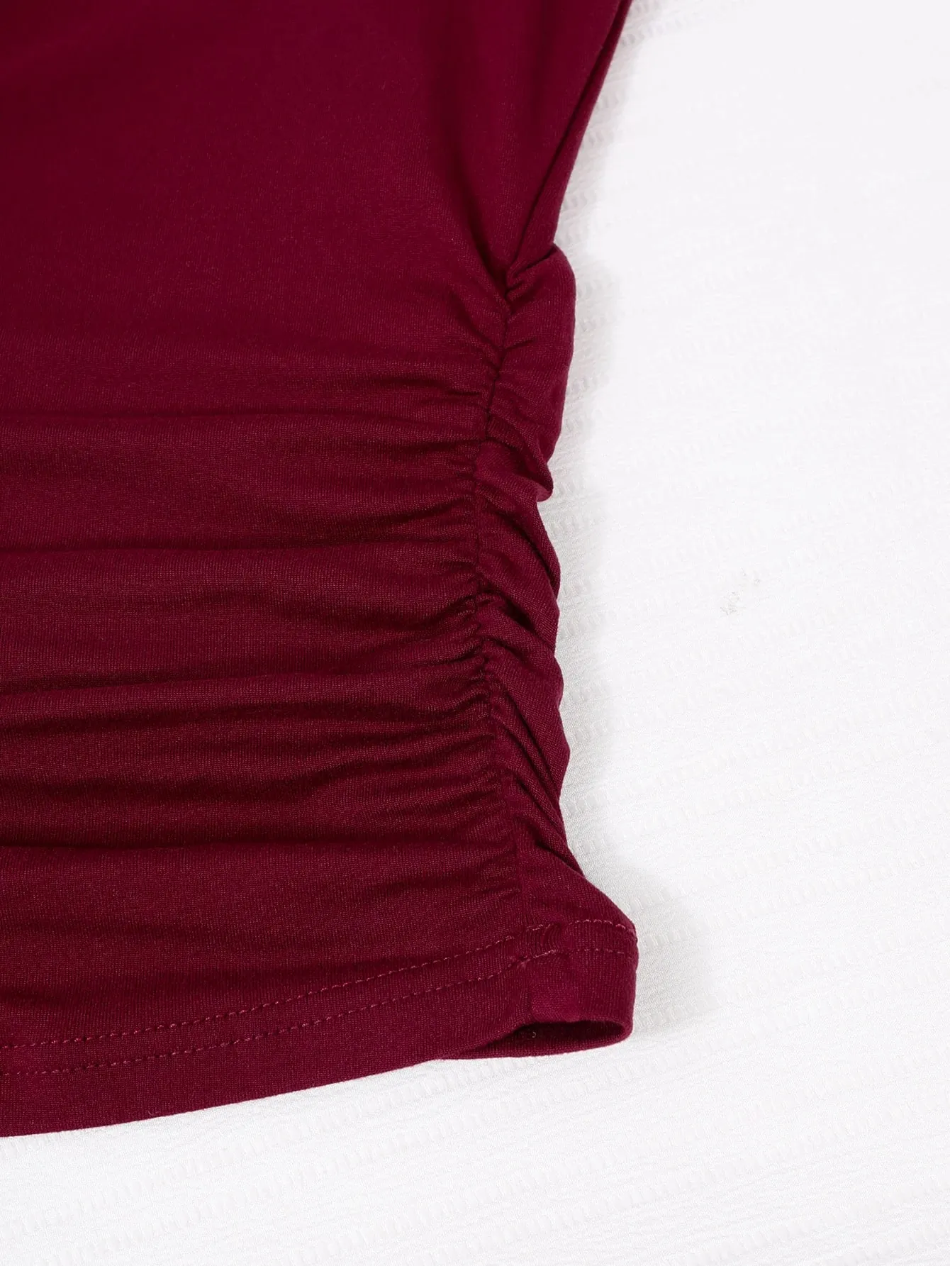 Square Collar Wine Red Long Sleeve Women Tops High Elasticity Tights for Ladies waist-cinching tops cheap Women's pullover