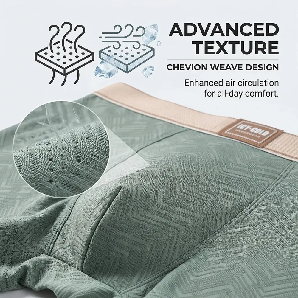 1/3 Uds. Boxers transpirables refrescantes de verano para Hombre, bragas de seda de hielo a rayas con ondas sólidas a la moda para Hombre, ropa interior de alta elasticidad para Hombre