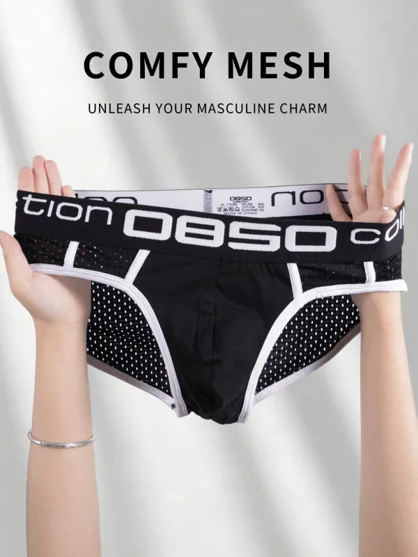 Men's PUMP! Mesh Briefs U Convex Pouch Elastic Waistband Breathable Quick Dry Sport Underwear