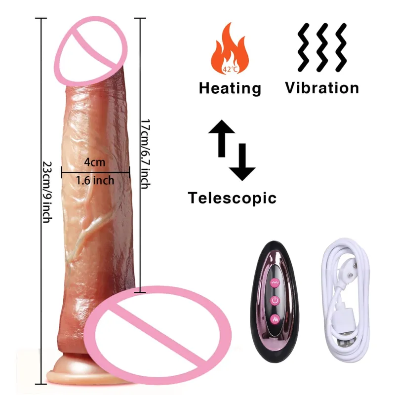 Long Dildo Vibrators for Women Heating Telescopic Machine Sex Toys Super Big Dick Large Realistic Penis Huge Dildos Vibrator