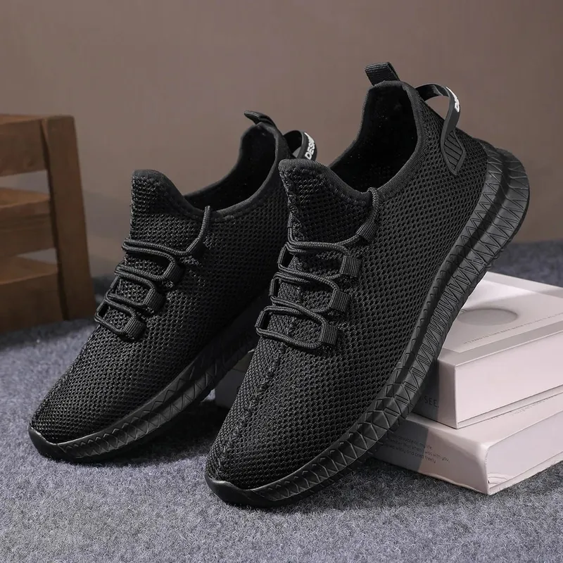 2026 Men's Non-Slip Casual Sneakers Breathable Outdoor Jogging Training Hiking Sports Running Outdoor Weave Knit Lace Up Shoes