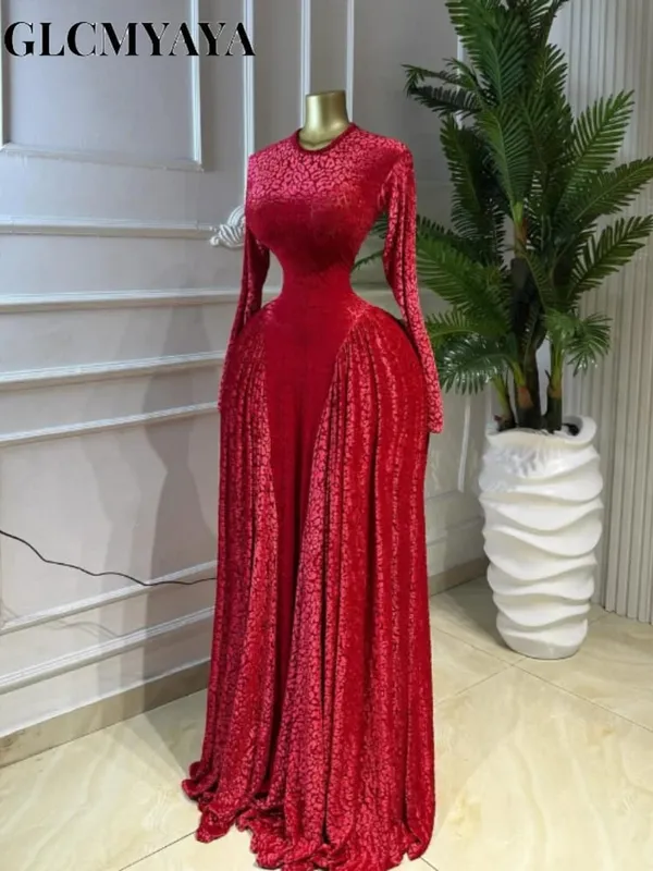 CM.YAYA Women O-neck Long Sleeve Pleated Inner A-line Maxi Dress 2026 Evening Sexy Party Birthday Vacation Long Dresses Vestidos