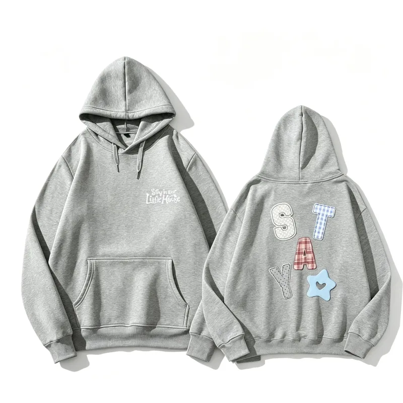 Hoodies STAY In Our Little House Zipper Hoodie Kpop Fashion Star Same Letter Print Sweatshirt High Quality Cotton Thick T Shirt