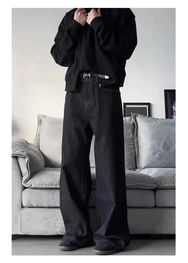 American Washed Retro Classic Straight Loose Autumn And Winter Men's And Women's Jeans