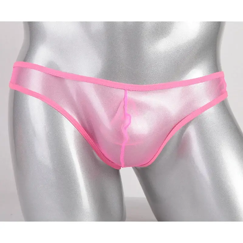 Slip da uomo in rete a vita bassa di grandi dimensioni, biancheria intima trasparente ultrasottile, con borsa convessa a U, vari colori disponibili — image 7