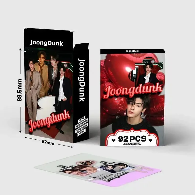 92PCS JoongDunk Laser Lomo Cards Set Thai BL Stars Photocards with Mini Stickers HD Collection for Fans Gift