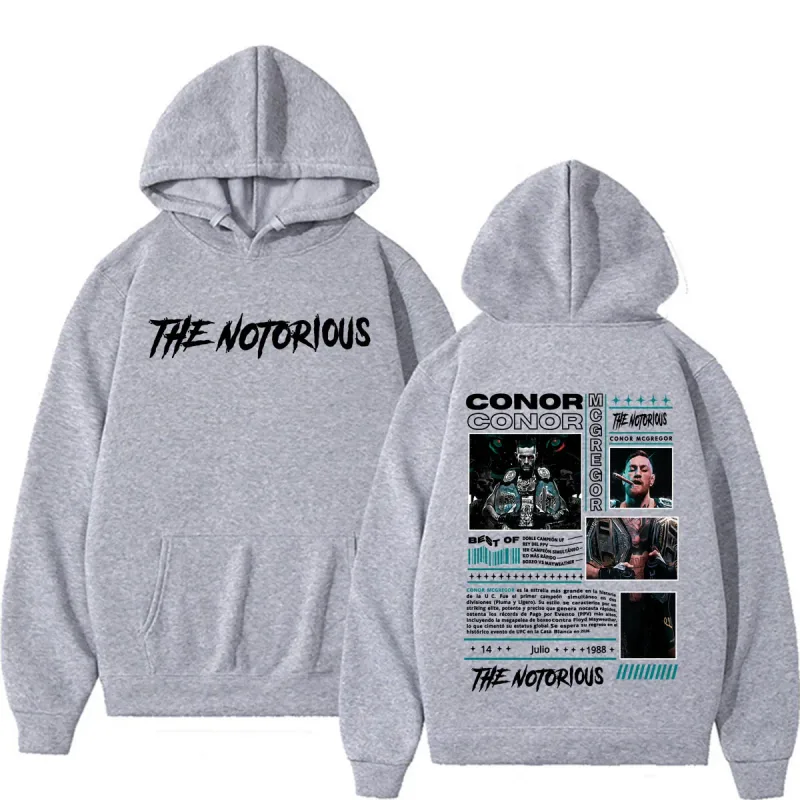 The Notorious Conor McGregor Merch Hoodie Men's Clothing Retro 90s High Street Sweatshirts Casual Fleece Bodywarmer Hoodies Coat