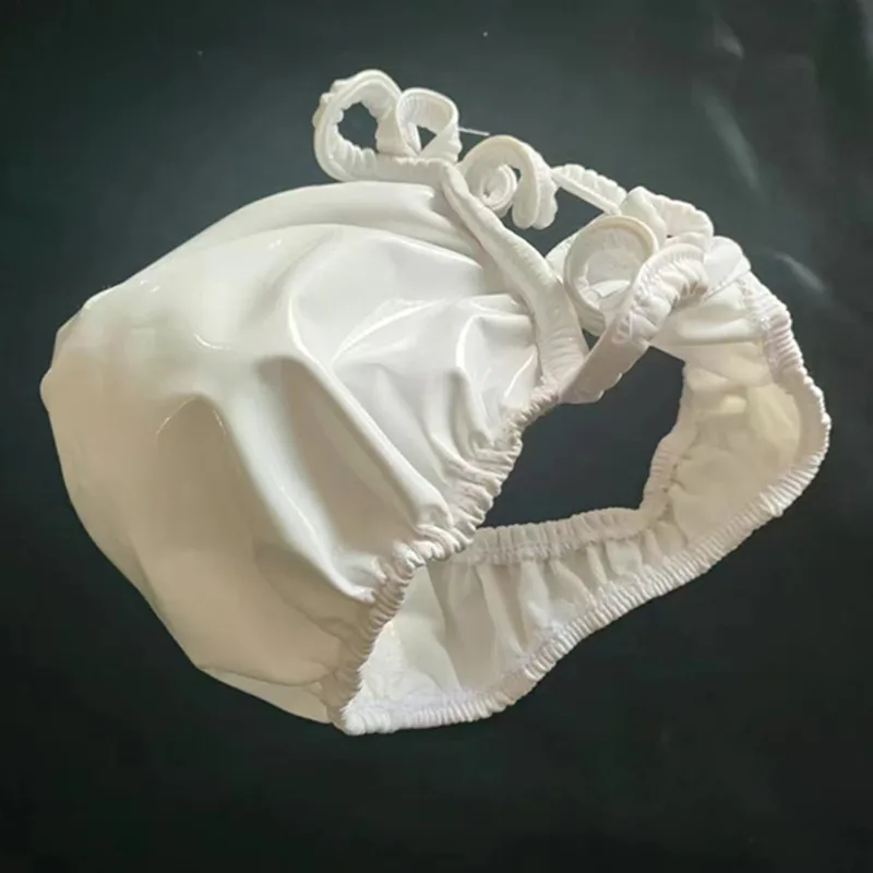 Sexiga män PVC glänsande U konvex pouchtrosor Lågväxt G-string Latexolja Glossig Sexig stringtrosa Carapace U Bulge Underkläder