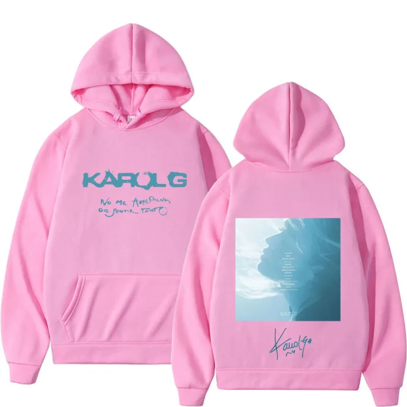 Karol G Album No Me Arrepiento De Sentir Tanto 2026 Hoodie Men Women Vintage Fashion Pullover Winter Loose Casual Sweatshirts
