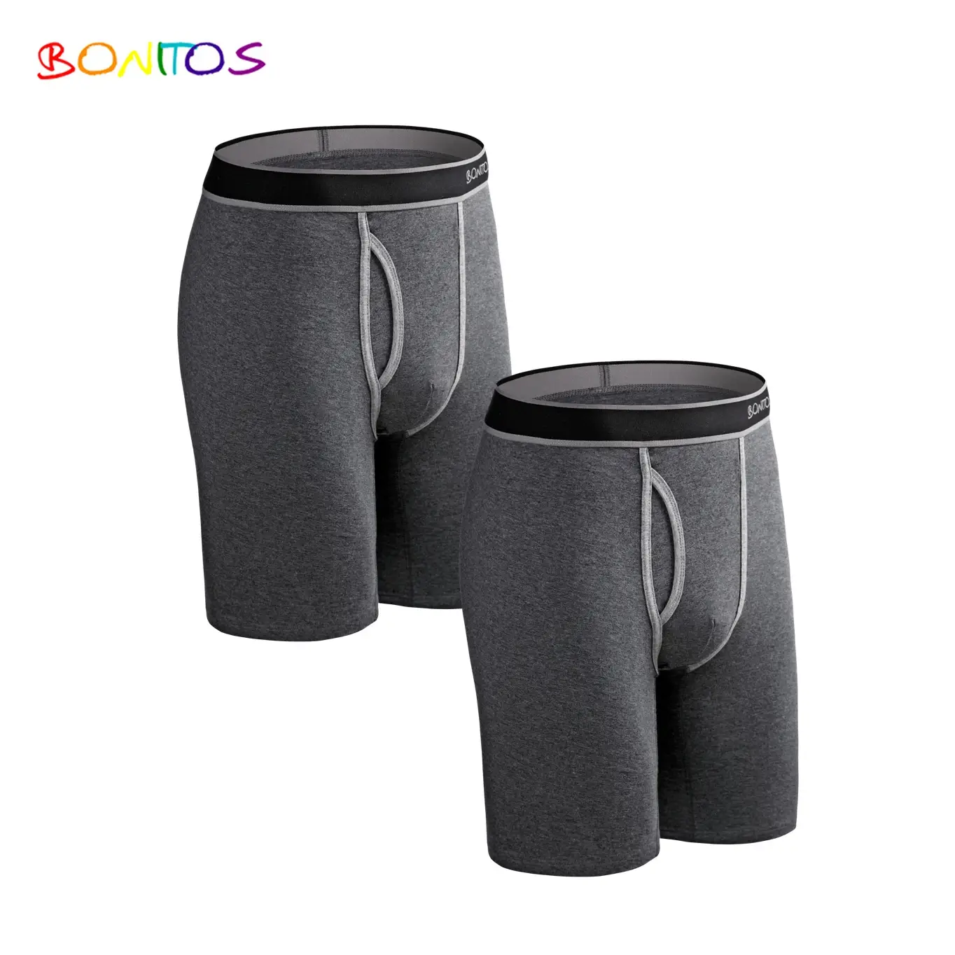2pcs Pack ขายาวกางเกงขาสั้นผู้ชายกางเกงชุดกางเกง Homme Boxershorts ลื่นชุดชั้นในสำหรับชายผ้าฝ้ายชายเซ็กซี่ชุดกล่อง GYM