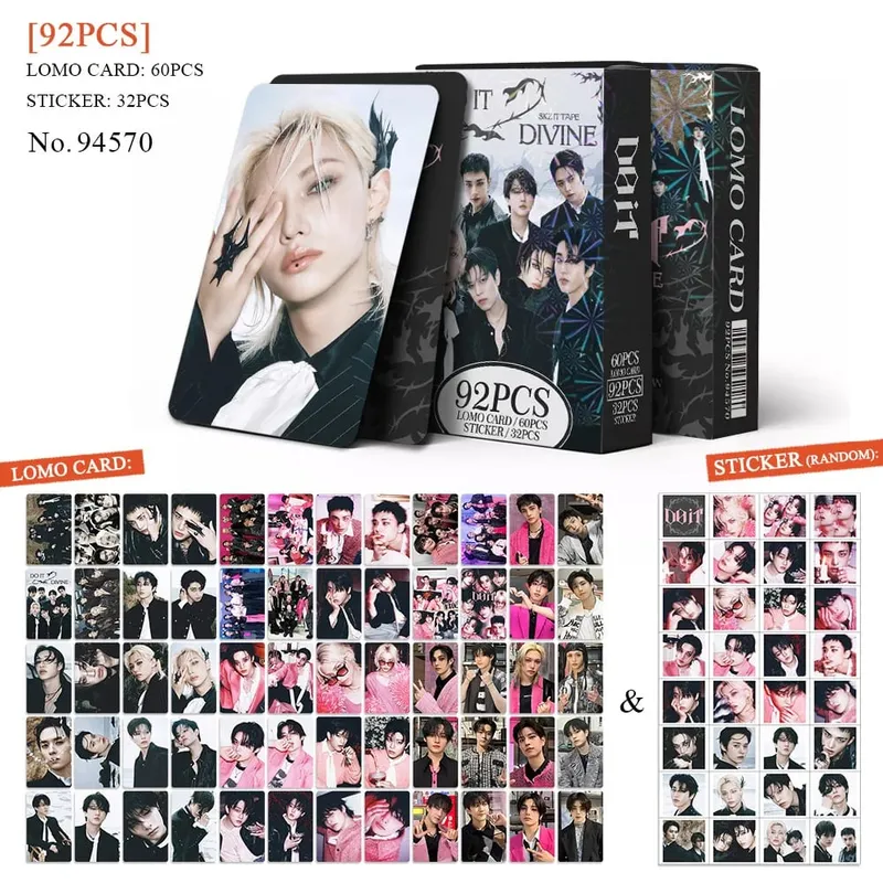 124pcs New Album Stay With Your Wings Photocards Stickers Kpop Merch Lomo Cards Set Fans Collection Cards Gifts