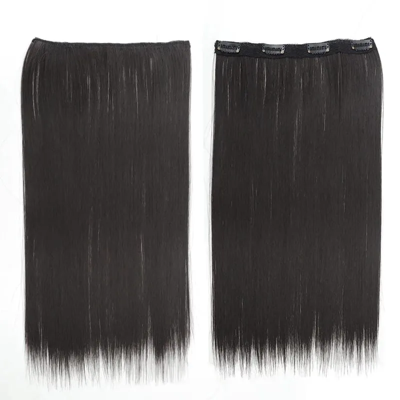 One piece hanging ear dyed synthetic wig piece for women highlighted color hair extensions