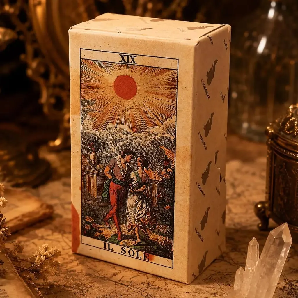 12*6cm Tarot Soprafino 1830 Vintage Italian Tarot Deck in Rigid Box Historical Reproduction 78 Pcs Double-embossed Cards