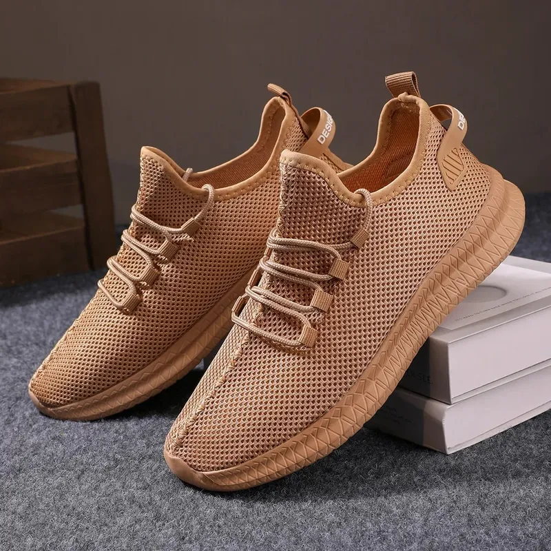 2026 Men's Non-Slip Casual Sneakers Breathable Outdoor Jogging Training Hiking Sports Running Outdoor Weave Knit Lace Up Shoes